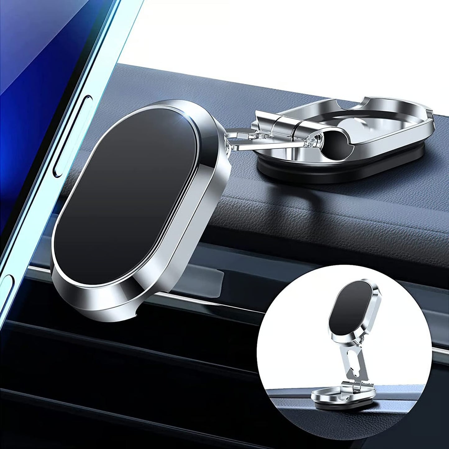 Support de téléphone pour voiture pliable en alliage avec aimant